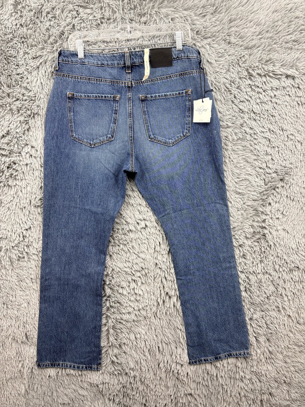 Lola Jeans Hanna Womens 31 High Rise Straight Leg Vented Side Hem Blue Denim NWT